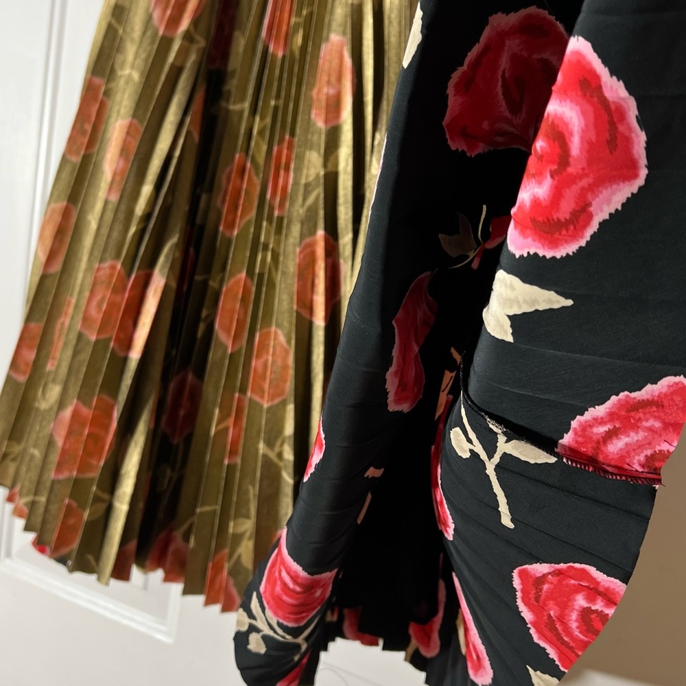 Kate Spade Hazy Rose Pleated Metallic Skirt Lame Floral Midi Y2K Coquette 12 - Picture 15 of 15